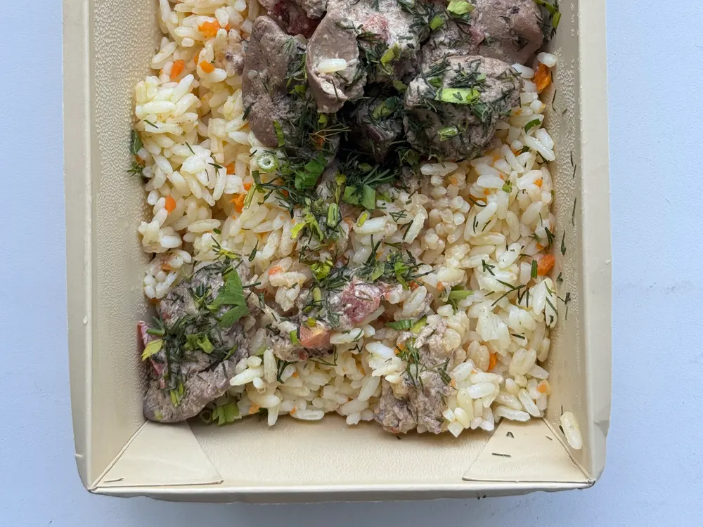 Рис с куриной печенью